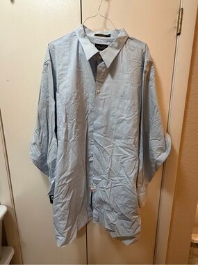 Men's Light Blue Dress Shirt - Classic Collared Button-Up